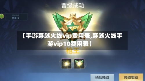 【手游穿越火线vip费用表,穿越火线手游vip10费用表】